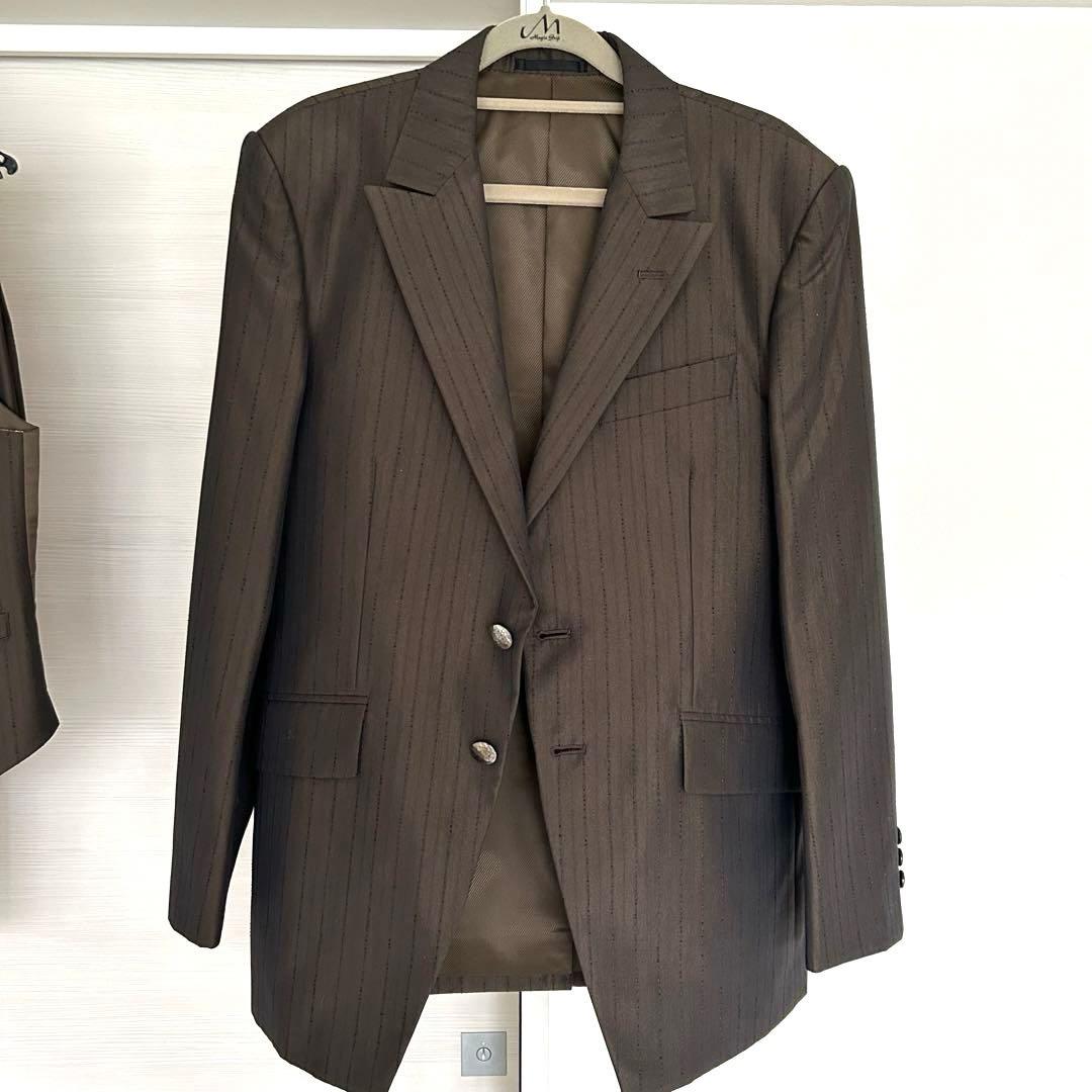 【美品】結婚式　メンズ　タキシード(ブラウン)、上下＋ベスト3点　小物セット無し