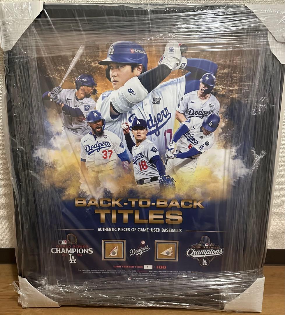 【世界100枚限定】2025年ドジャース WS優勝記念フォトパネル　実使用ボール