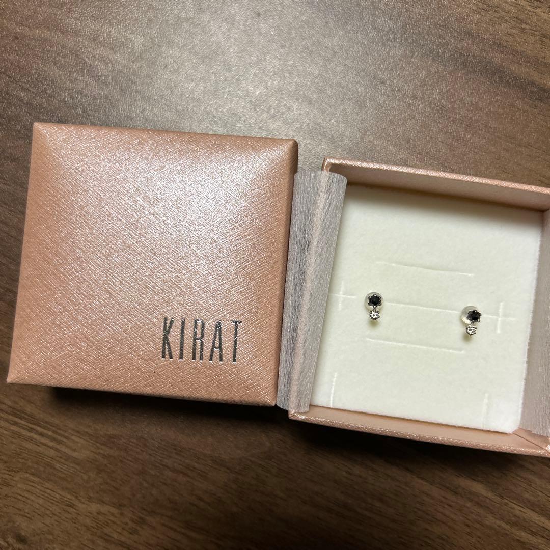青水ページ KIRAT ピアス(両耳用) ブラックダイヤ