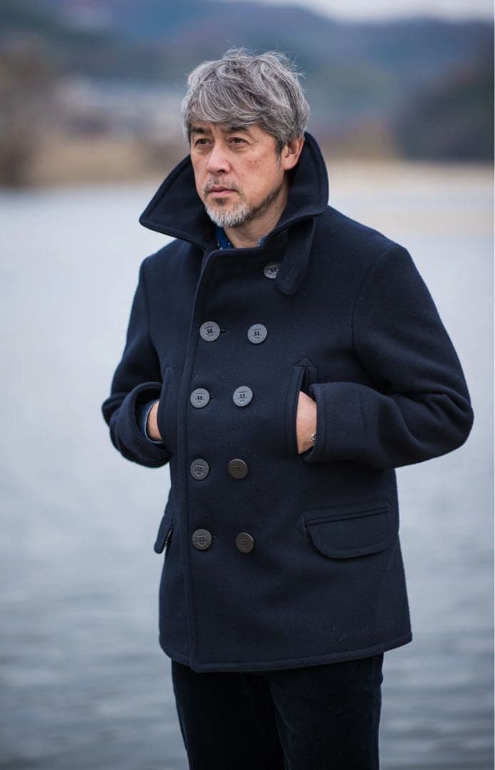 ジャケット・アウター BONCOURA Pea Coat Cashmere Melton Navy