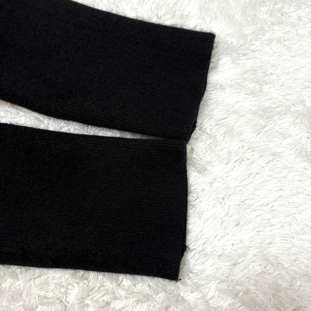 anuans ラクーンブレンドノーカラーニットジャケット ブラック　カーディガン