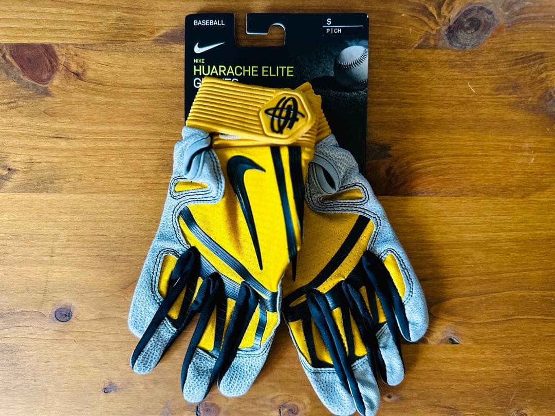 専用 新品未使用 NIKE ナイキ イエロー バッティンググローブ MLB US