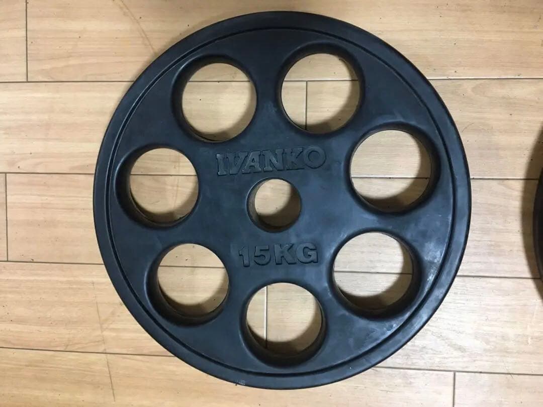 ① IVANKO イヴァンコ ラバー プレート15kg x 1枚 穴径50mm