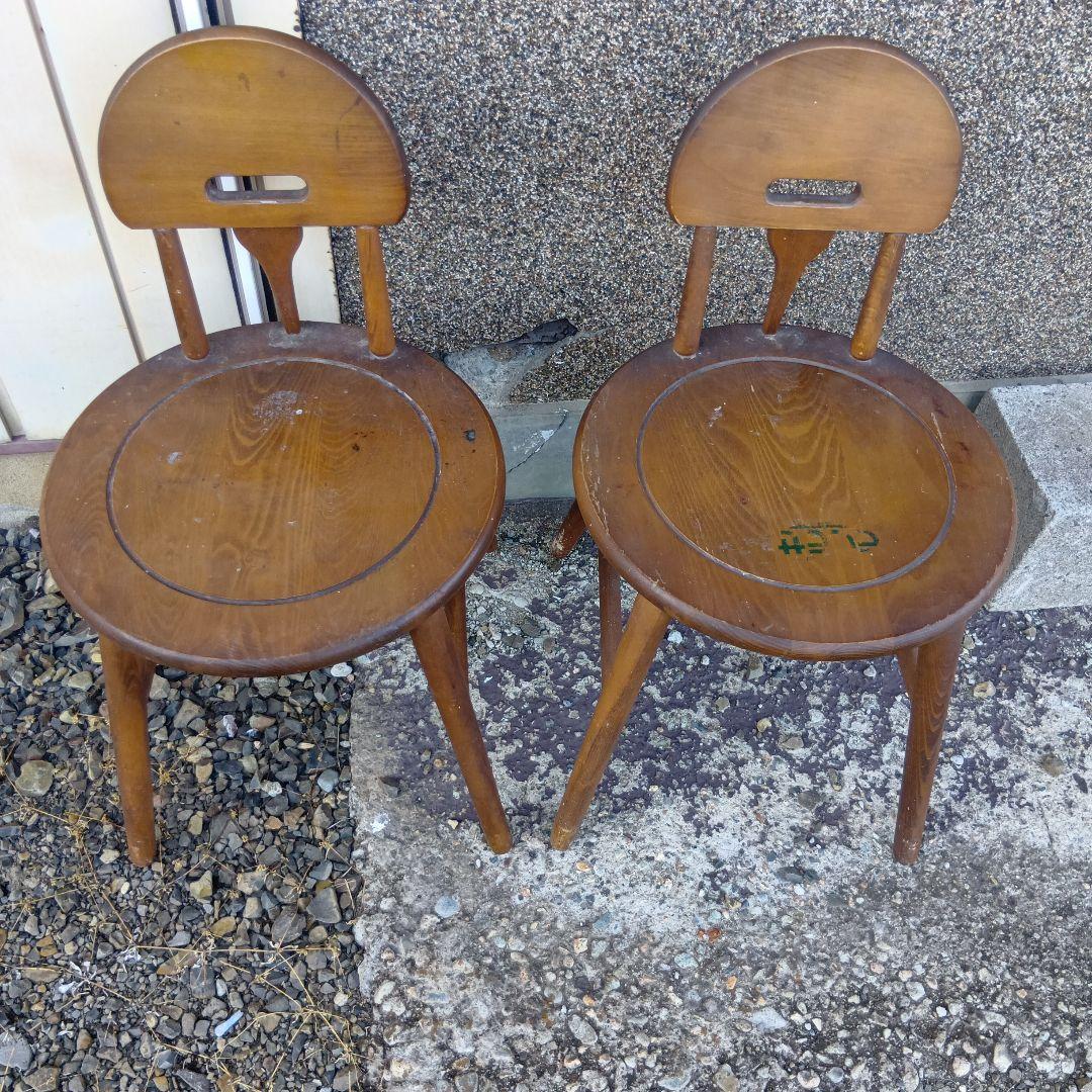 コイズミ　KOIZUMI　木製椅子　丸形　天然木　ダイニングチェア