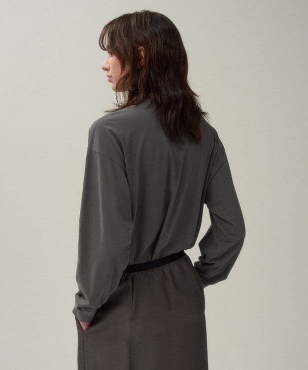 【新品タグ付き】ATON ロングスリーブTシャツ チャコールグレー 38