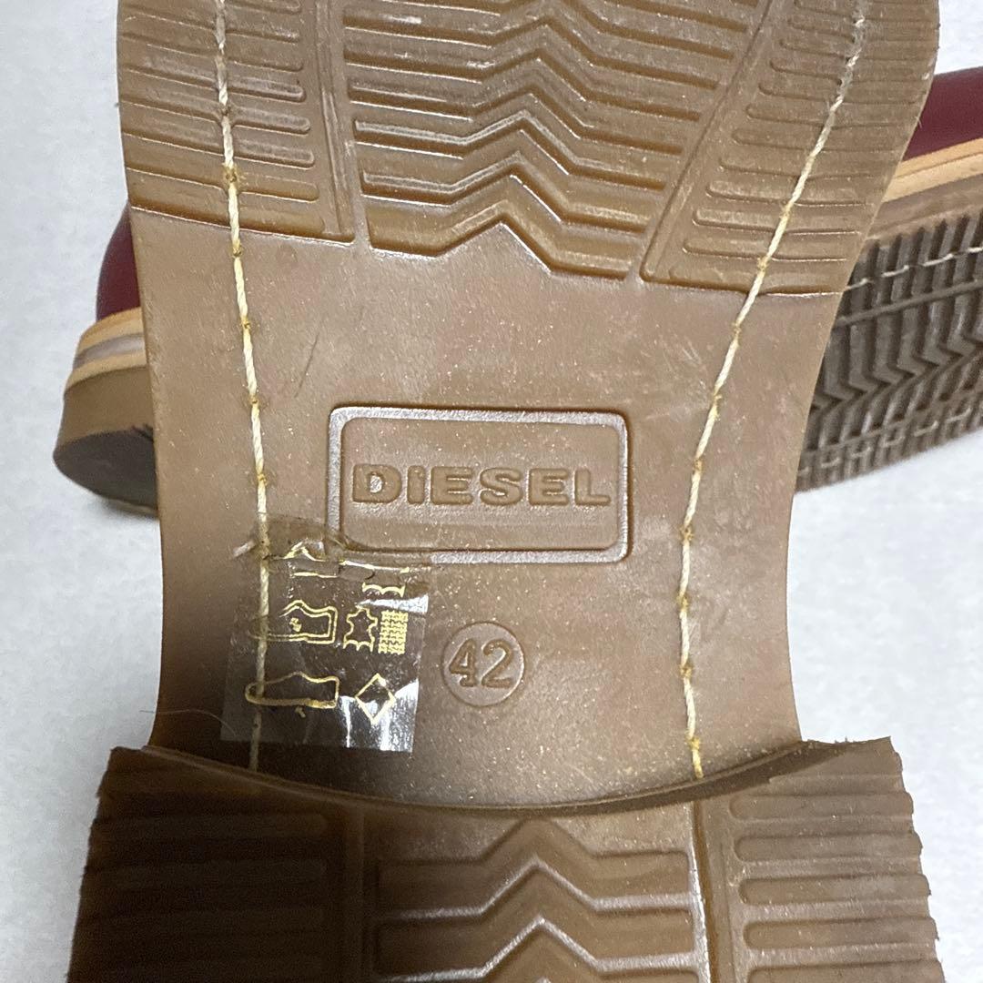 DIESEL バーガンディ レザー エンジニアブーツ