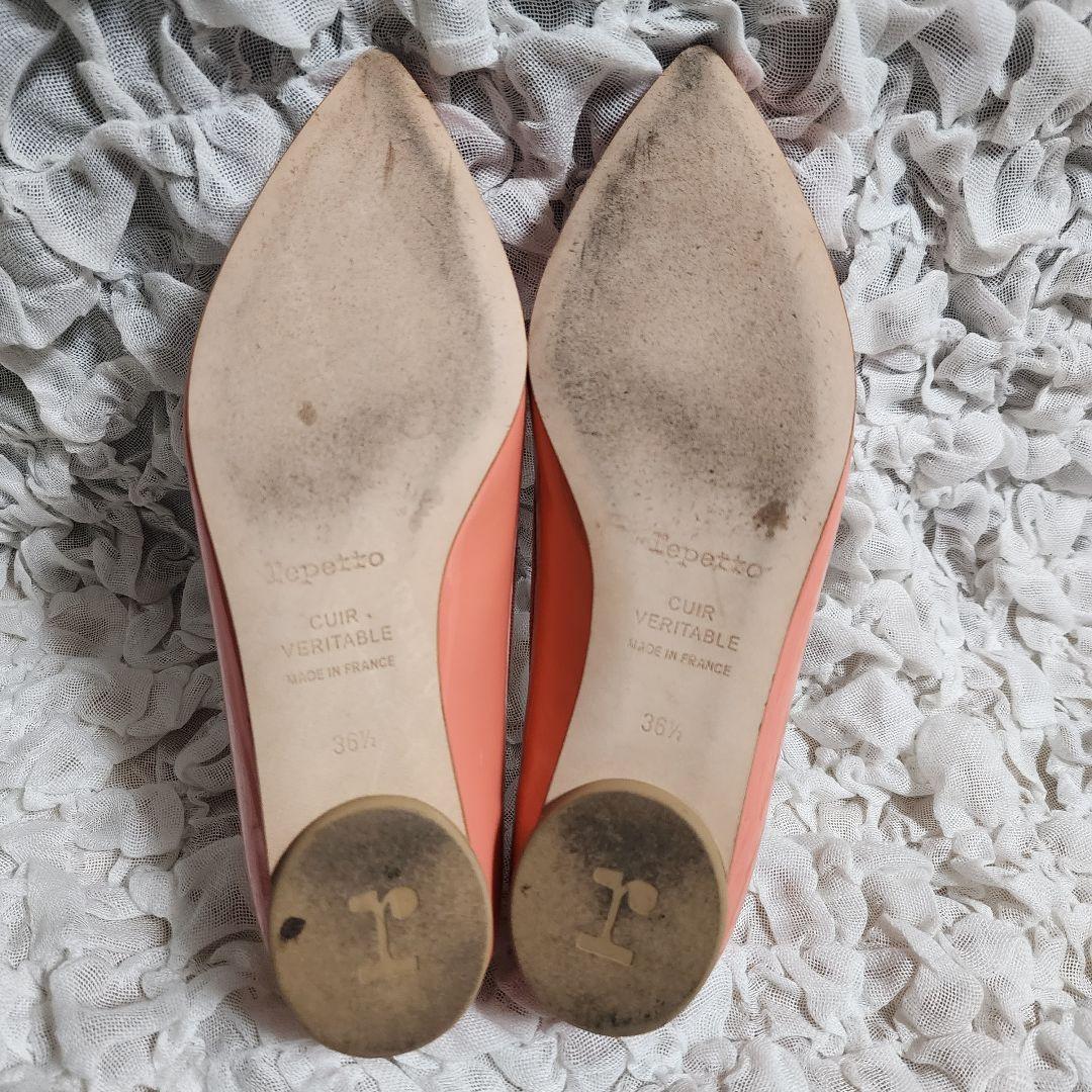 美品 レペット ブリジット ポインテッドトゥ バレェ フラット パンプス