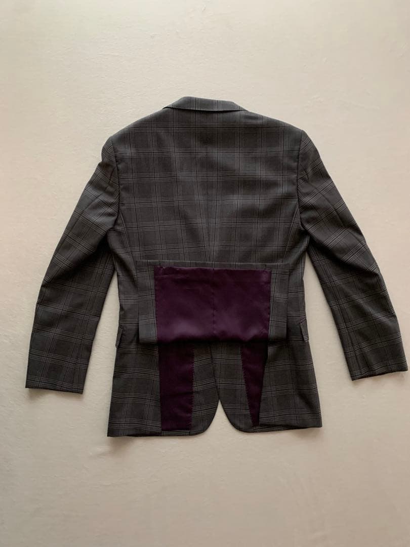 [シン］美品 BURBERRY LABEL スーツ グレー チェック L