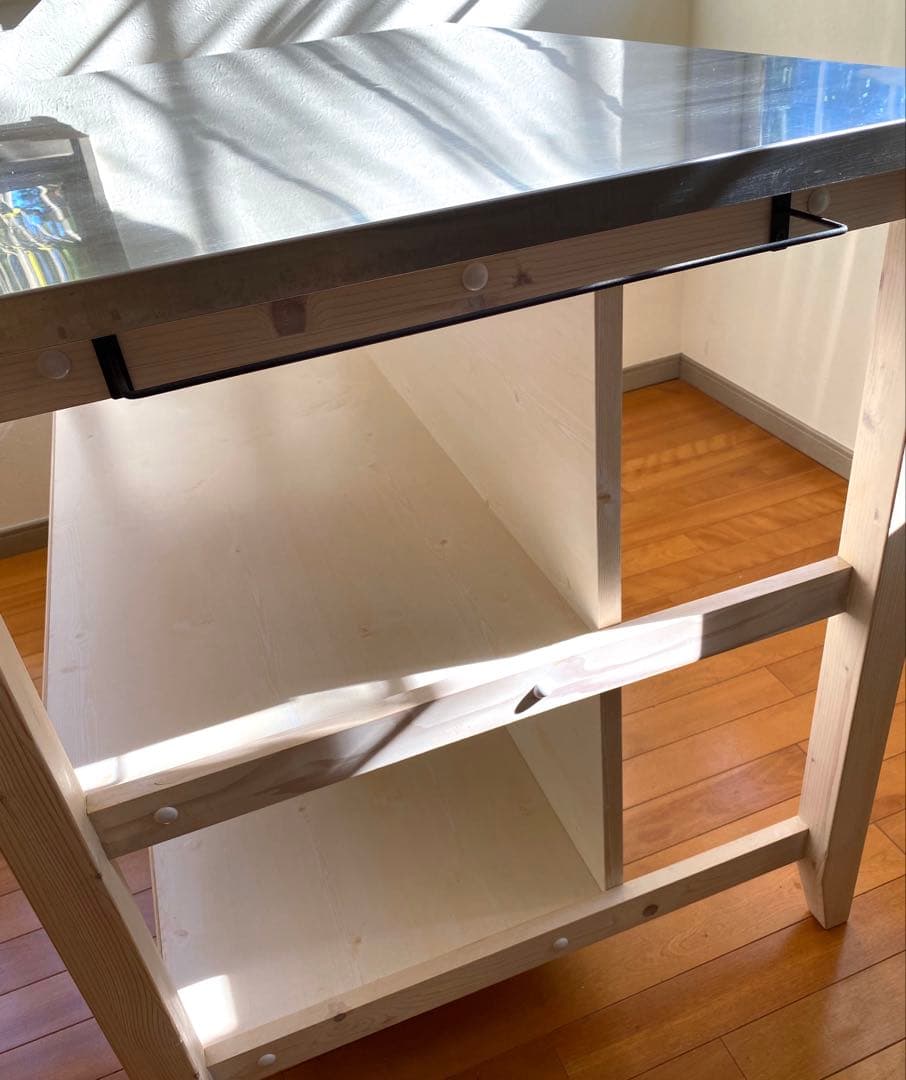 ニトリ ワークテーブル(シナモ12078WH ステン)