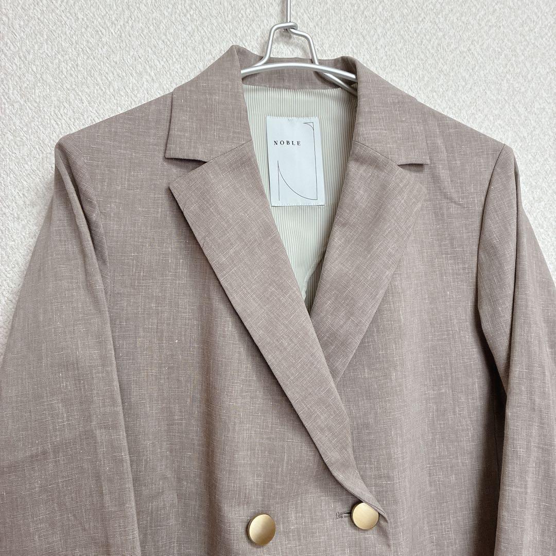美品✨ NOBLE ノーブル リネン 金ボタン ダブル テーラードジャケット