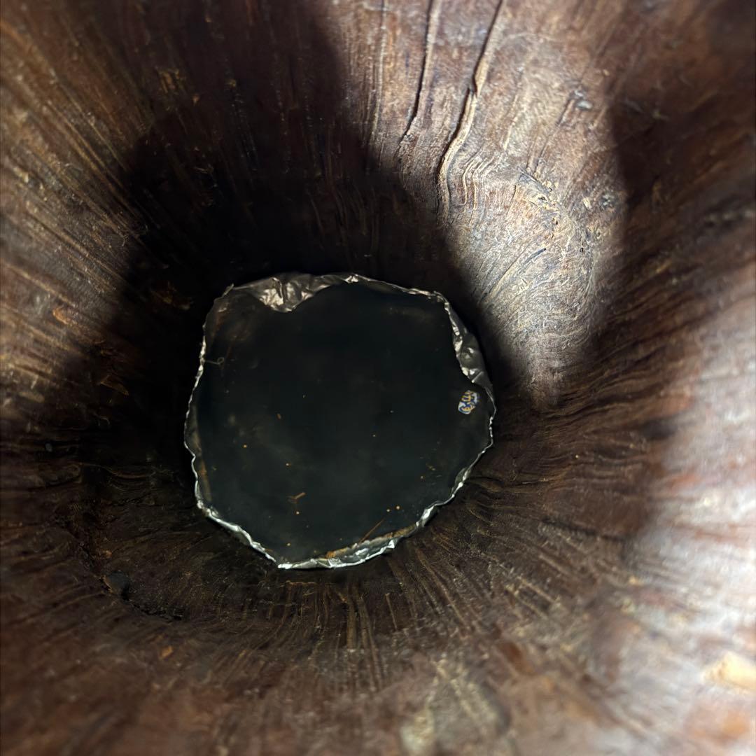 傘立て 昭和レトロ 天然木 無垢材 手桶型 古道具 置物 古道具 古民具