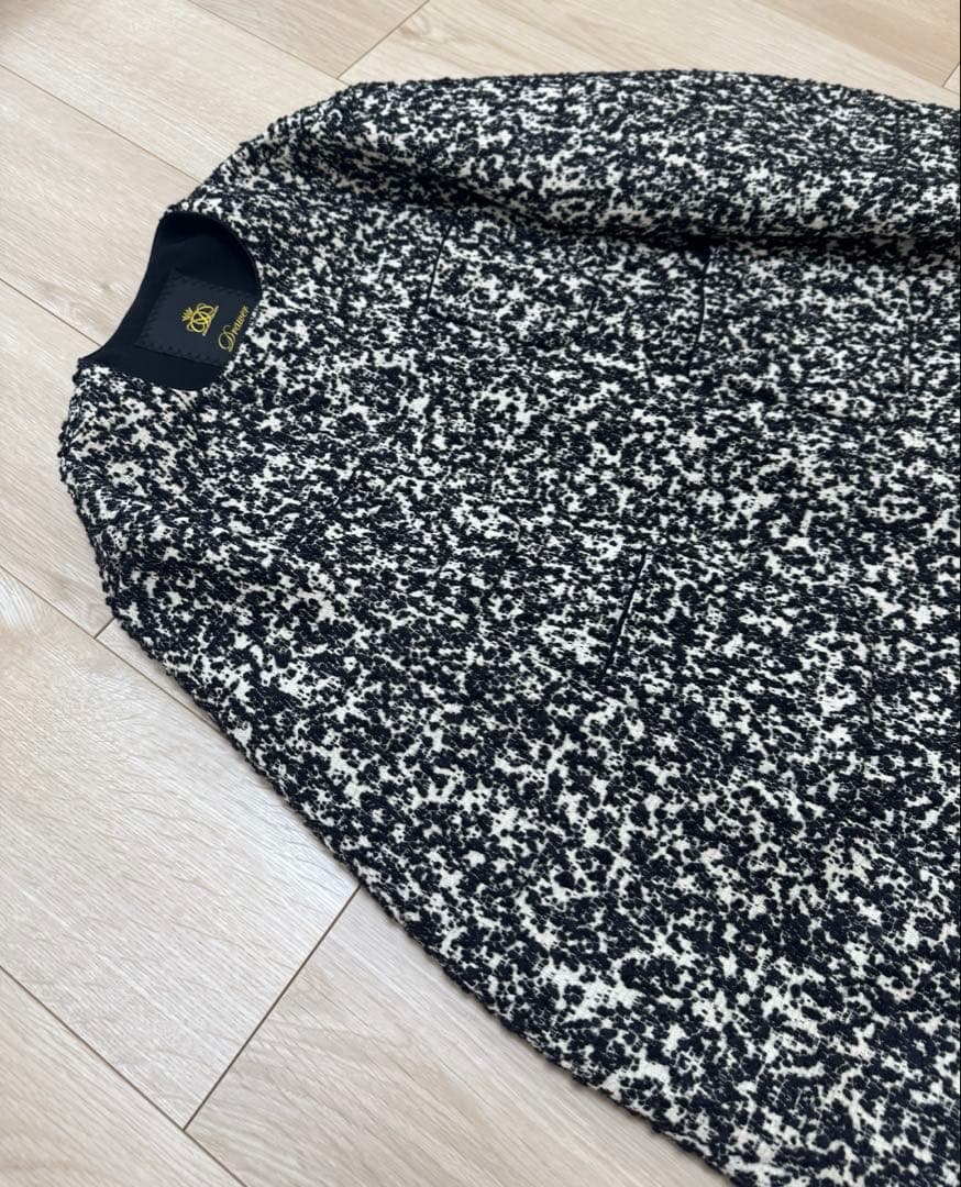 Drawer ドゥロワー ノーカラー　ツイード　ジャケット 36 ジャガード