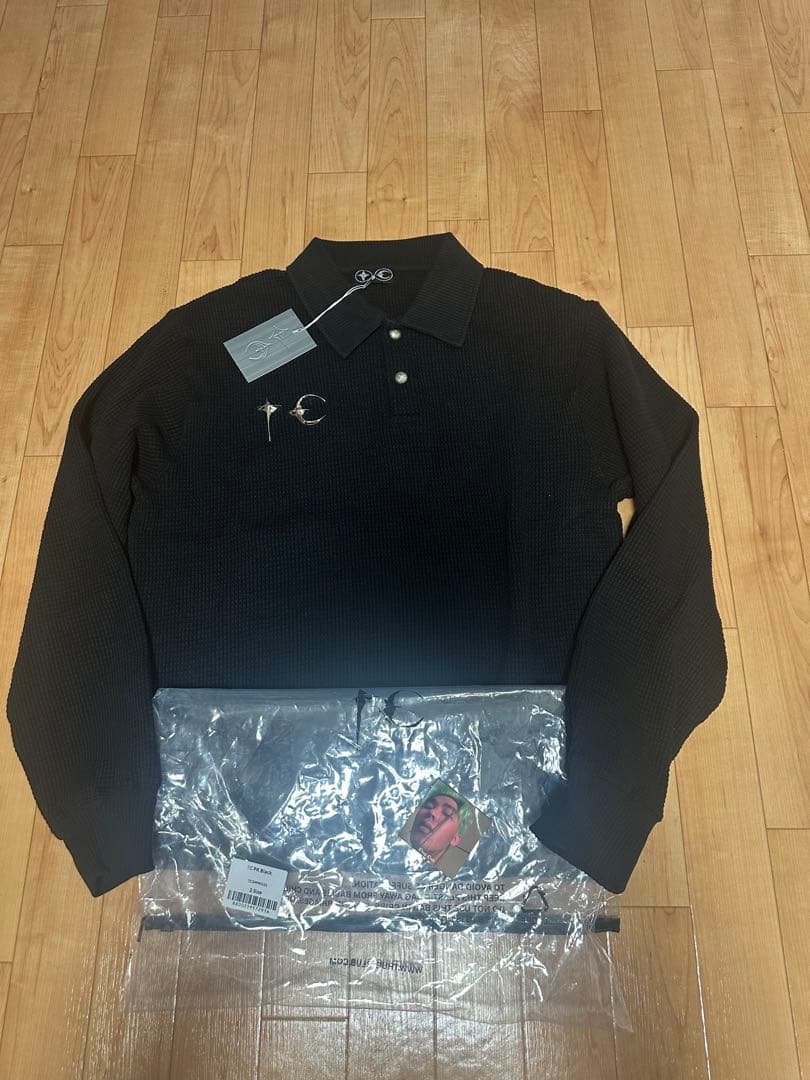 入手困難‼️THUG CLUB サグクラブ ブラック ポロシャツ ニットサーマル