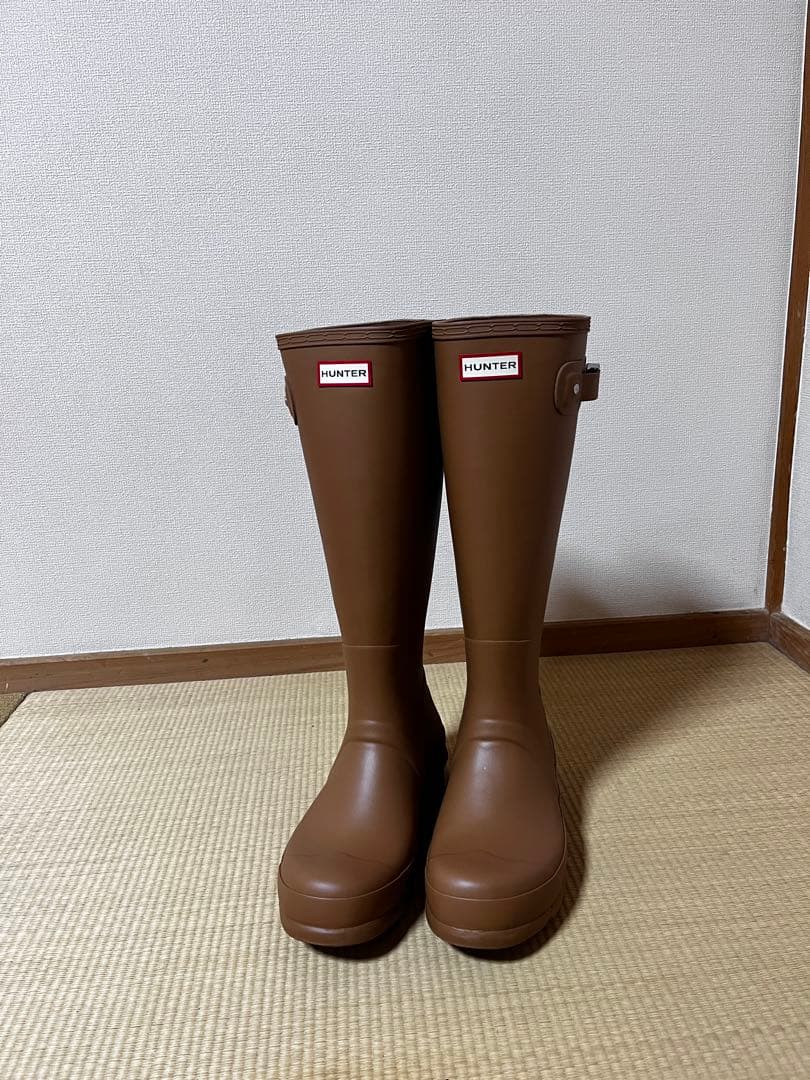 HUNTER 長靴 バックル付き　ブラウン