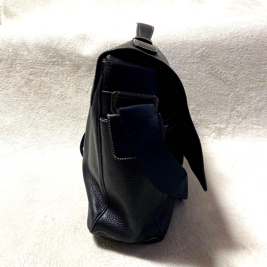 ✨希少✨TOD'S ブラックフラップ式 2WAY ショルダーバッグ　ヌメ革　黒