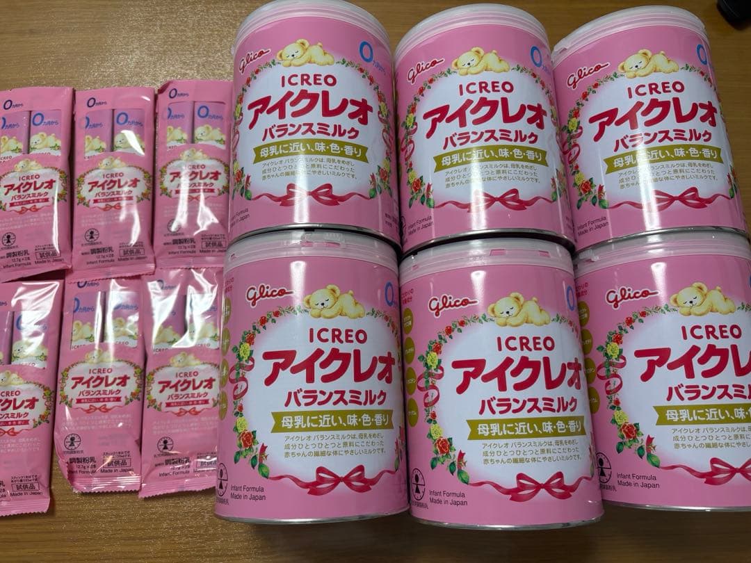 グリコ アイクレオICREO バランスミルク 6缶セット、試供品6本