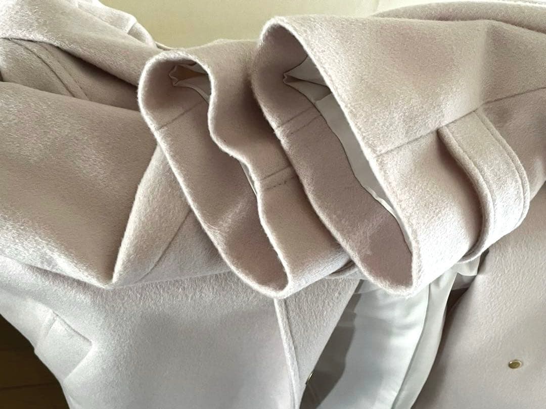 23区 ウールカシミヤ　ビーバー フード付き ショートコート 44