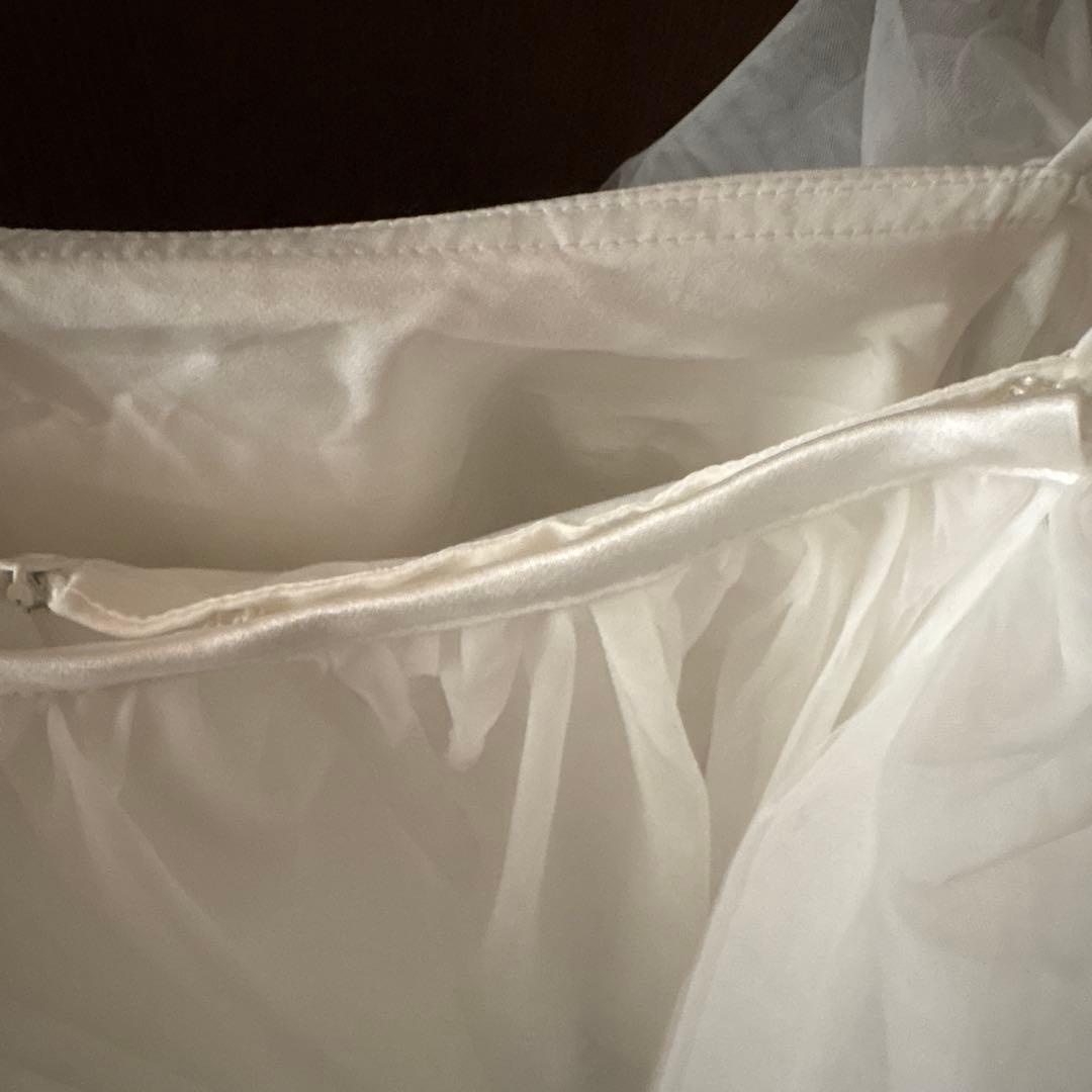 キャミソール サテン チュール 前撮り ウェディングドレス（WD242239）