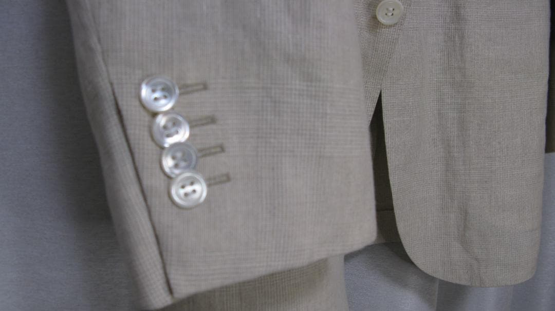 リングヂャケット　リネンシルク　ウィンドペン テーラードジャケット44