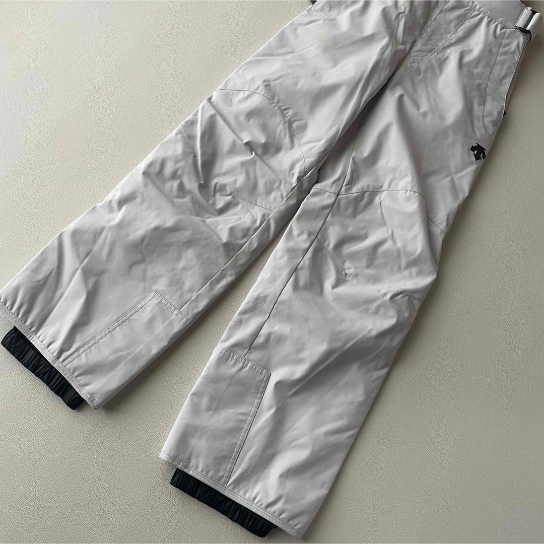 5488【美品】デサント スキーウェア 上下セット ビブパンツ 中綿入り 白 黒