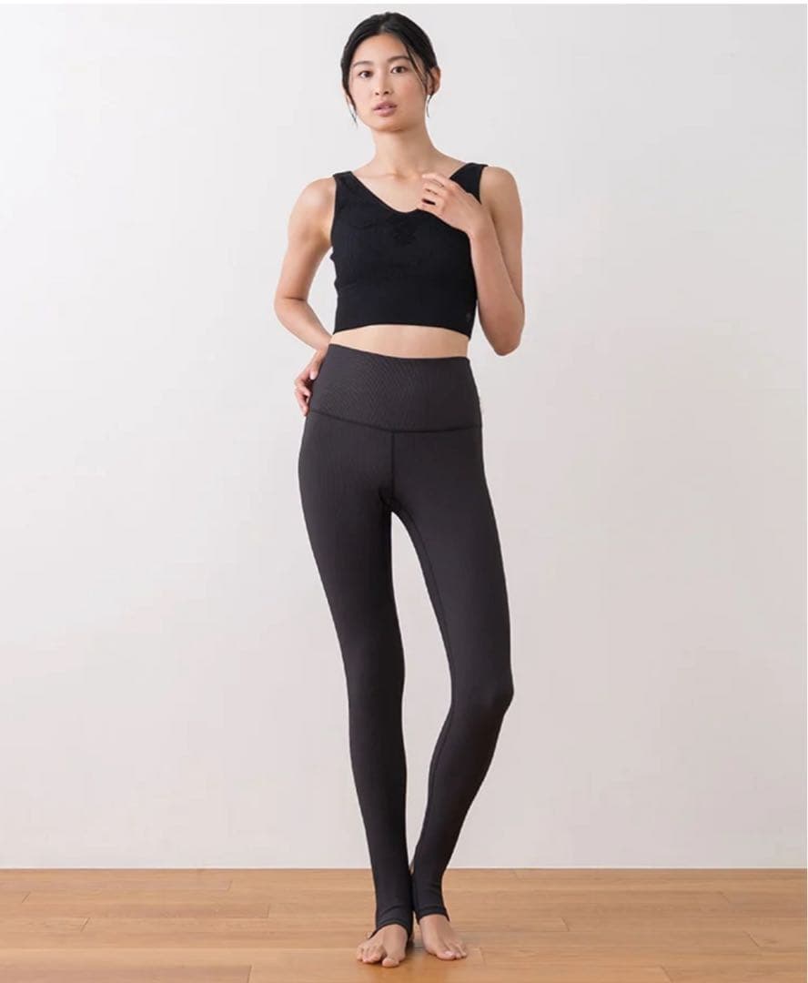 【SUKALA】リブトレンカレギンス(L/ブラック)