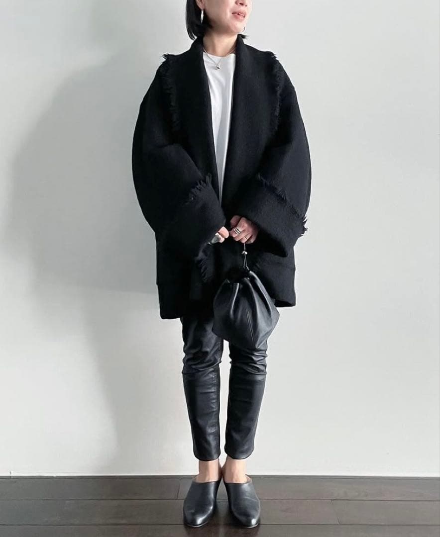 YLÈVEイレーヴ ツイードカラーショールガウンコート