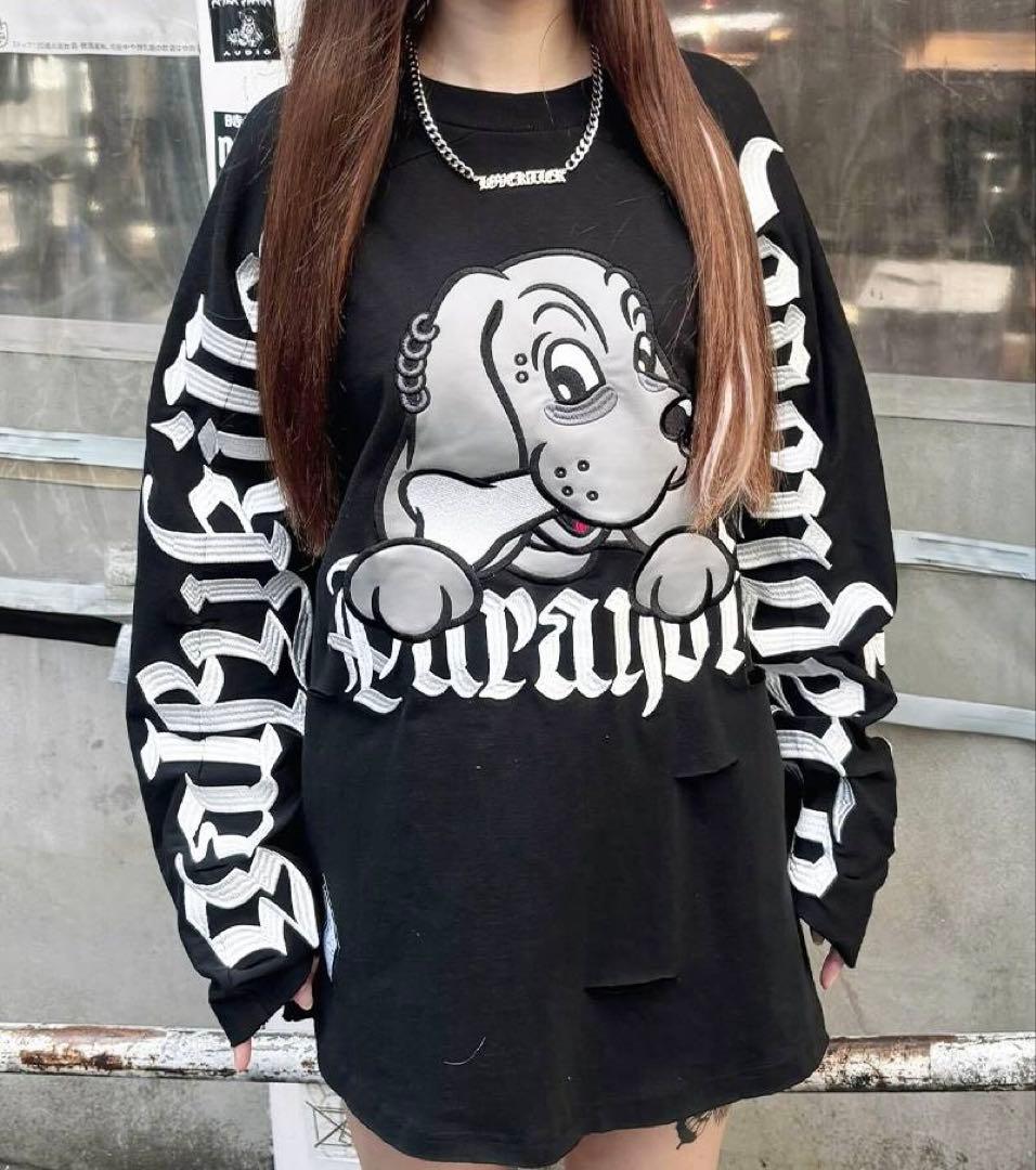 GALFY ガルフィー 病みに染まりしロンT BLACK 大型犬