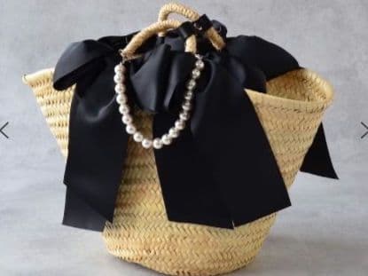 【新品未使用】RAPTURE ラプチャー　かごバッグ　バスケット　リボン　L