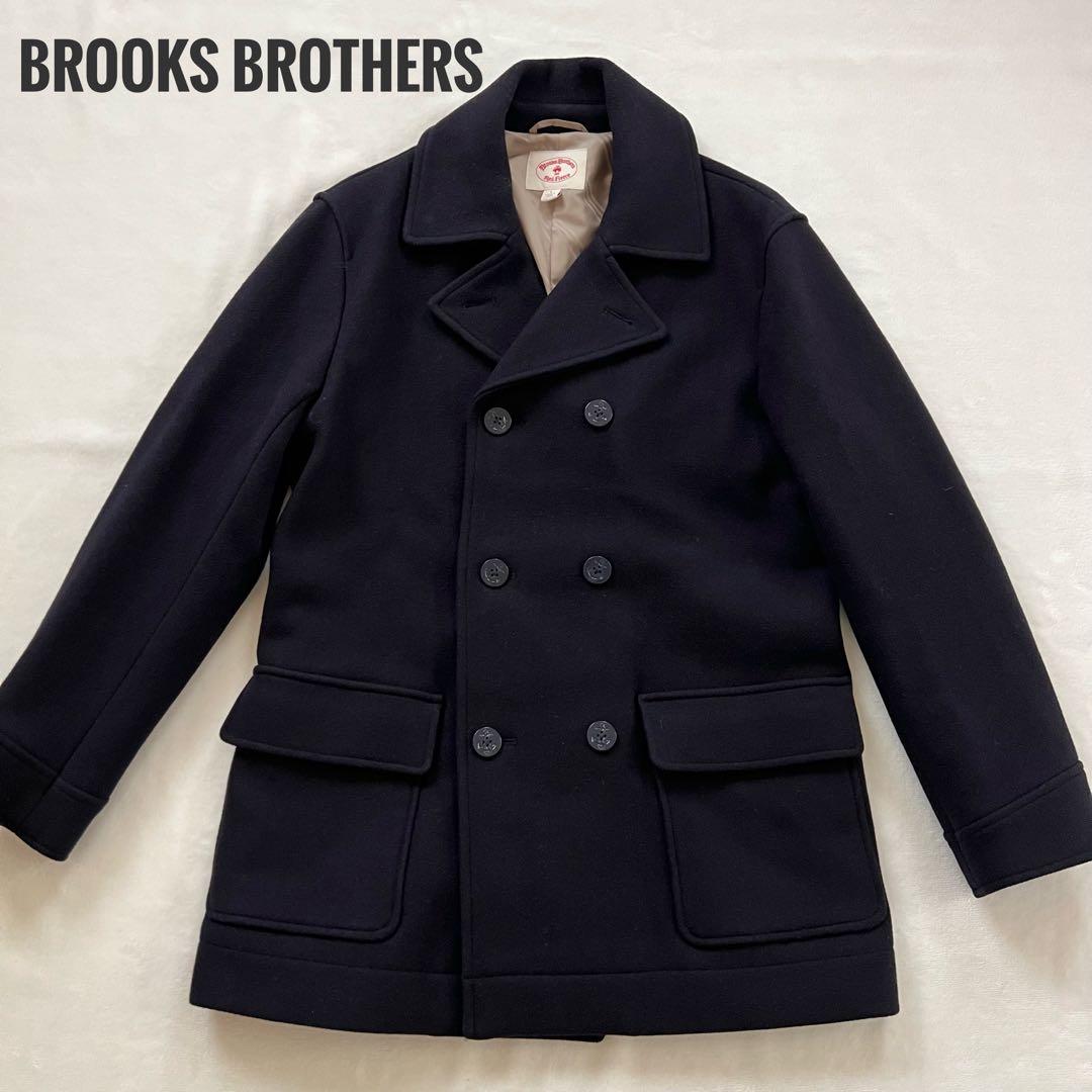 極美品 BROOKS BROTHERS ウール ピーコート ネイビー L
