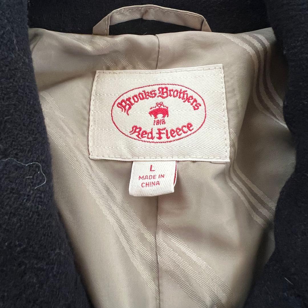 極美品 BROOKS BROTHERS ウール ピーコート ネイビー L
