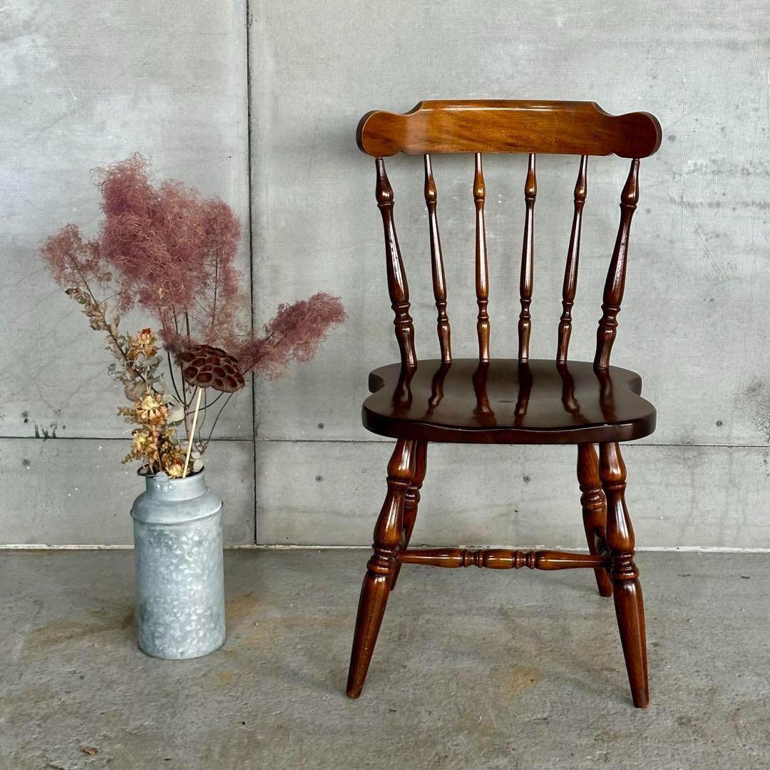 ✿昭和レトロ✿飛騨産業 キツツキマーク 上質ウィンザーチェア　ダイニングチェア