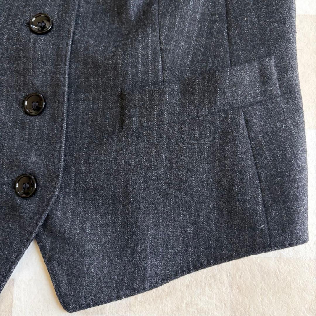 【D&G】セット　テーラードジャケット　ベスト ウール　ストライプ　グレー　42
