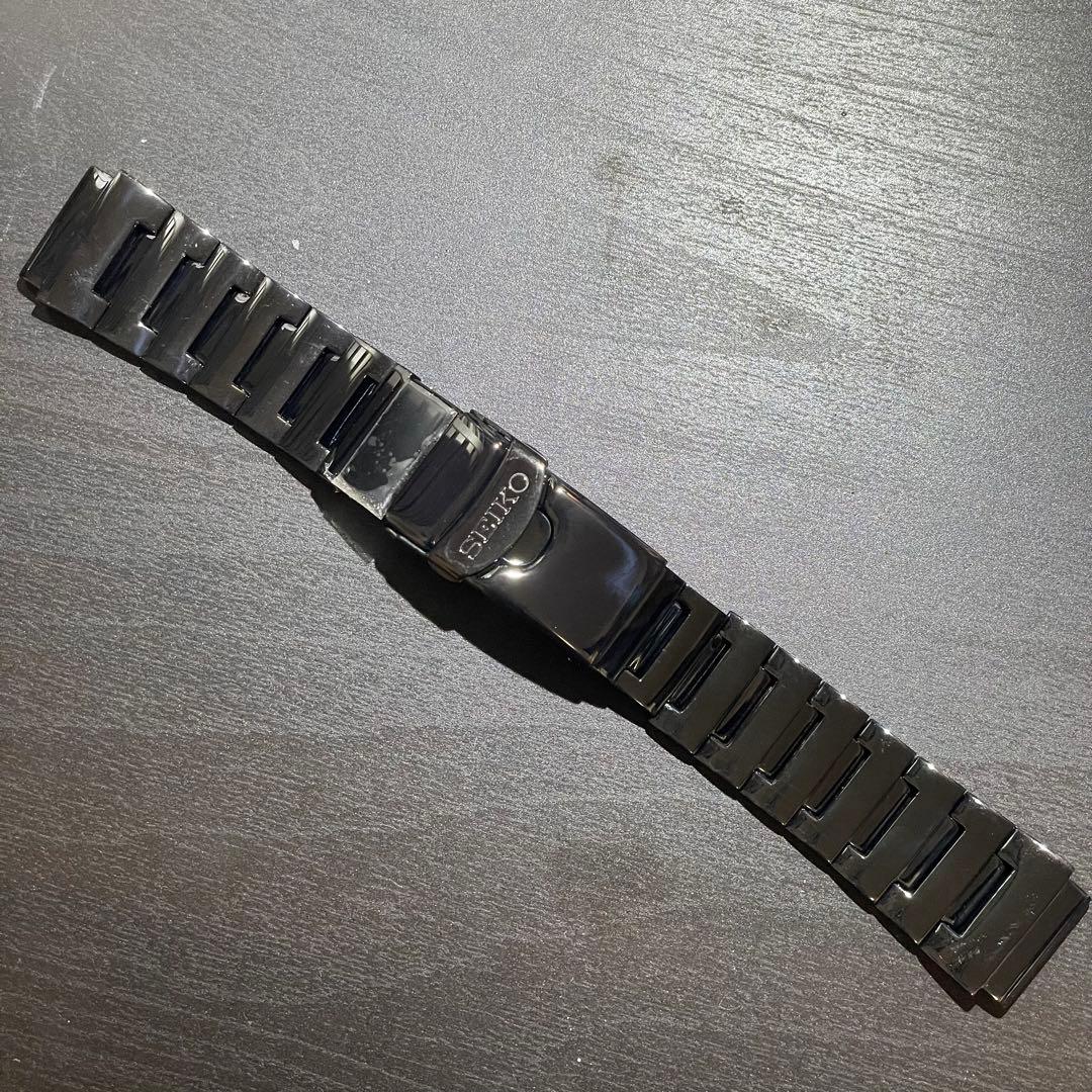 セイコー W523 SEIKO 20mm 純正ステンレスブレス　黒　ダイバーズ