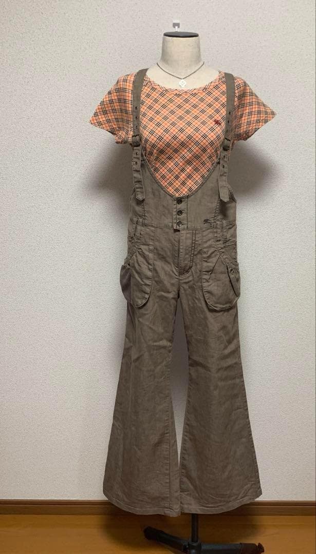 バーバリーブルーレーベル オーバーオール セレブ 高級 騎士 刺繍 ナイトホース