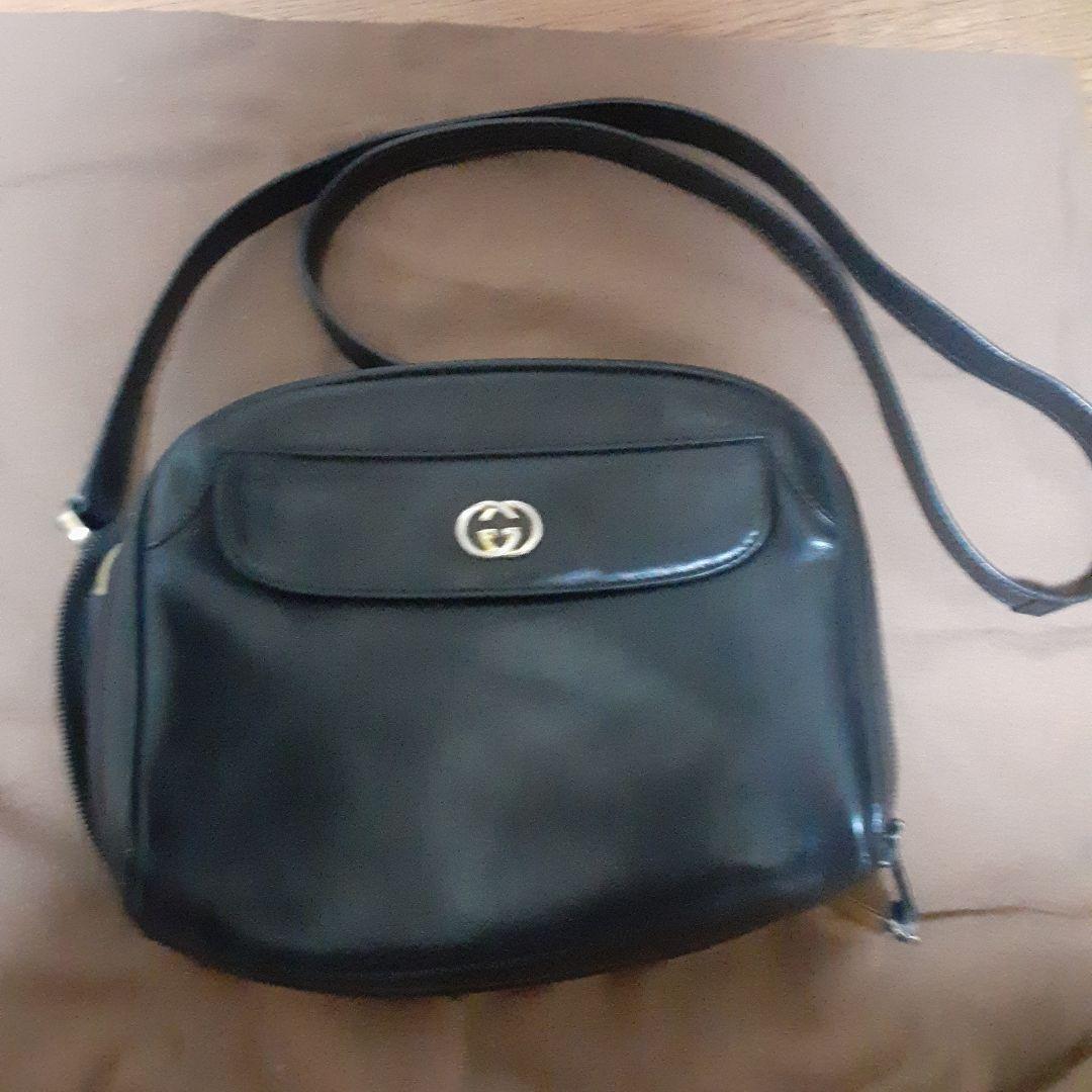 Gucci ショルダーバッグ ネイビー本革