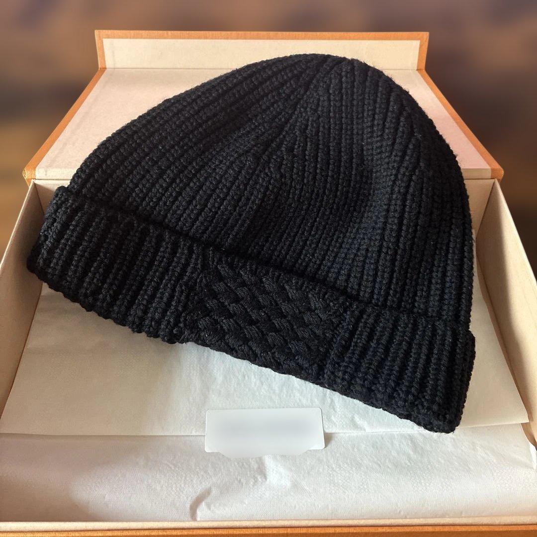 LOUIS VUITTON ルイヴィトン ニット帽 ビーニー ブラック　黒　L