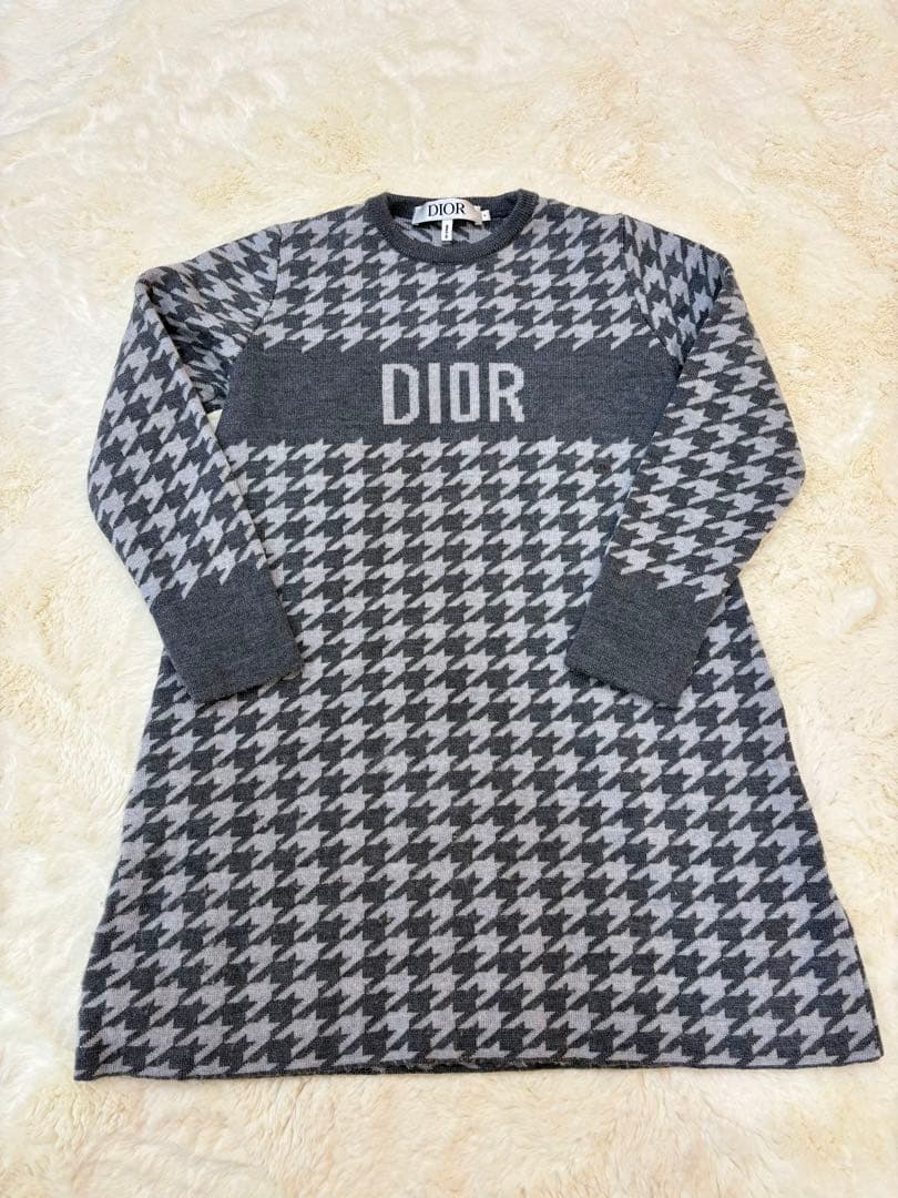 人気★DIOR 千鳥柄 長袖ドレス