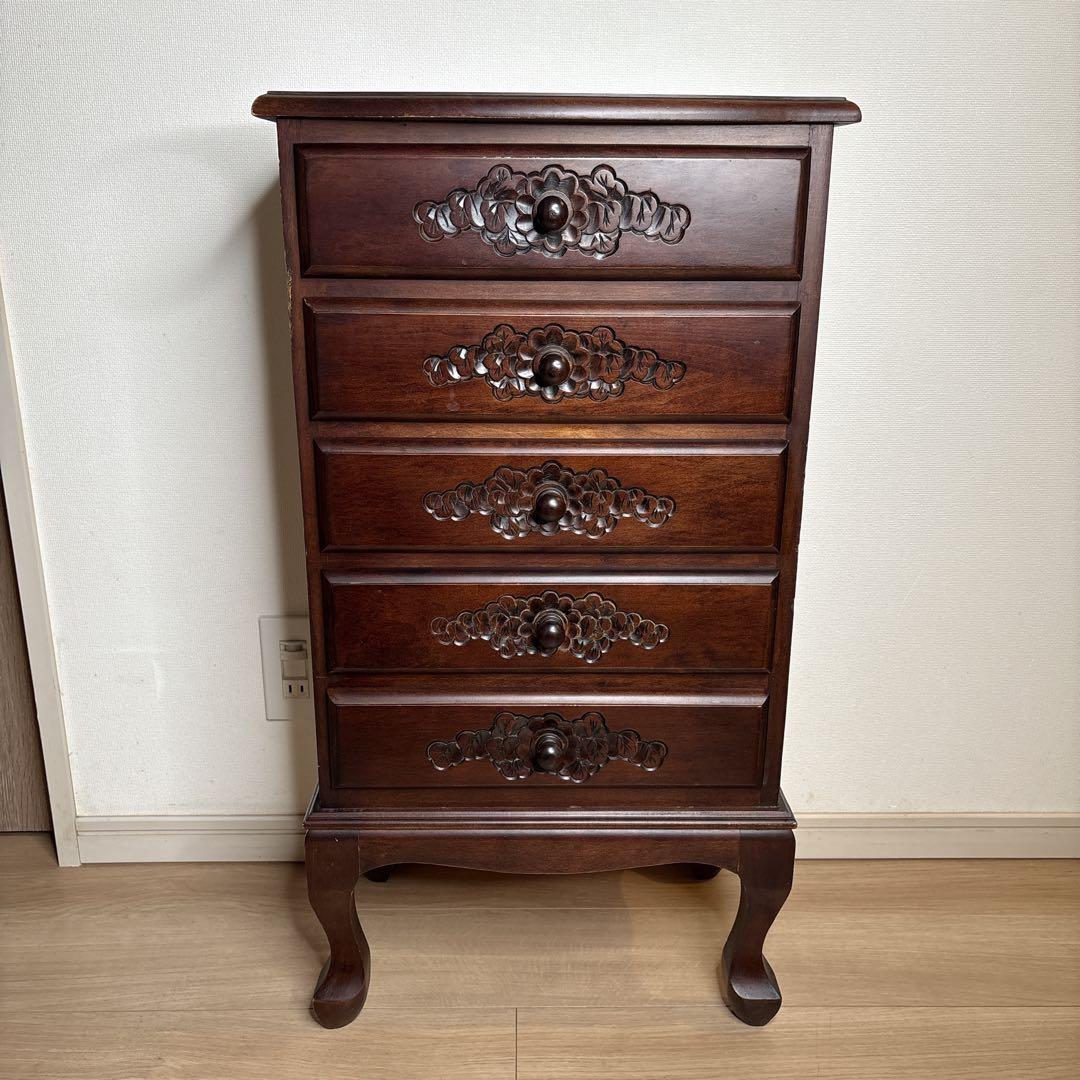 猫足キャビネット　チェストアジアン家具　小物入れ　電話台　アンティーク