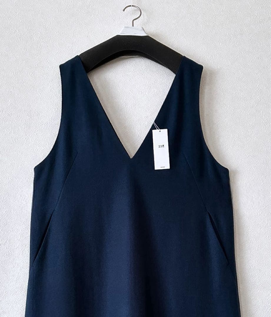 大きいサイズ46＊２３区 上質ウール圧縮 ジャージーワンピース＊自由区ICB組曲