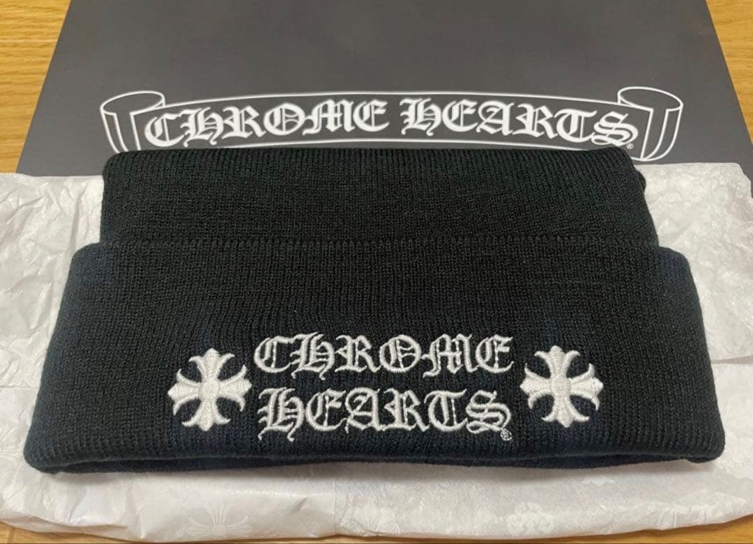 Chrome Hearts クロムハーツ ビーニー ニット帽 ニットキャップ 黒