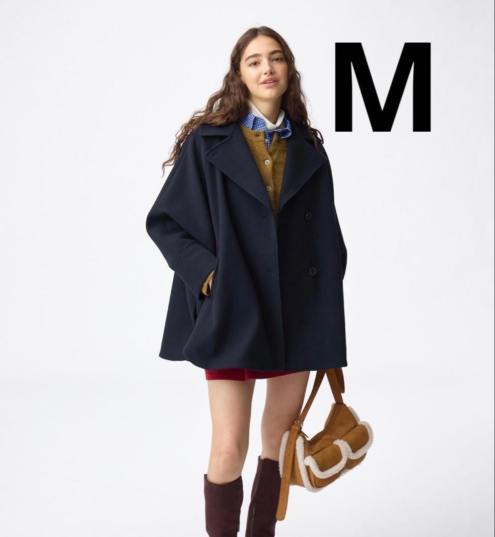 GU コージーメルトンケープコート 69NAVY ネイビー M