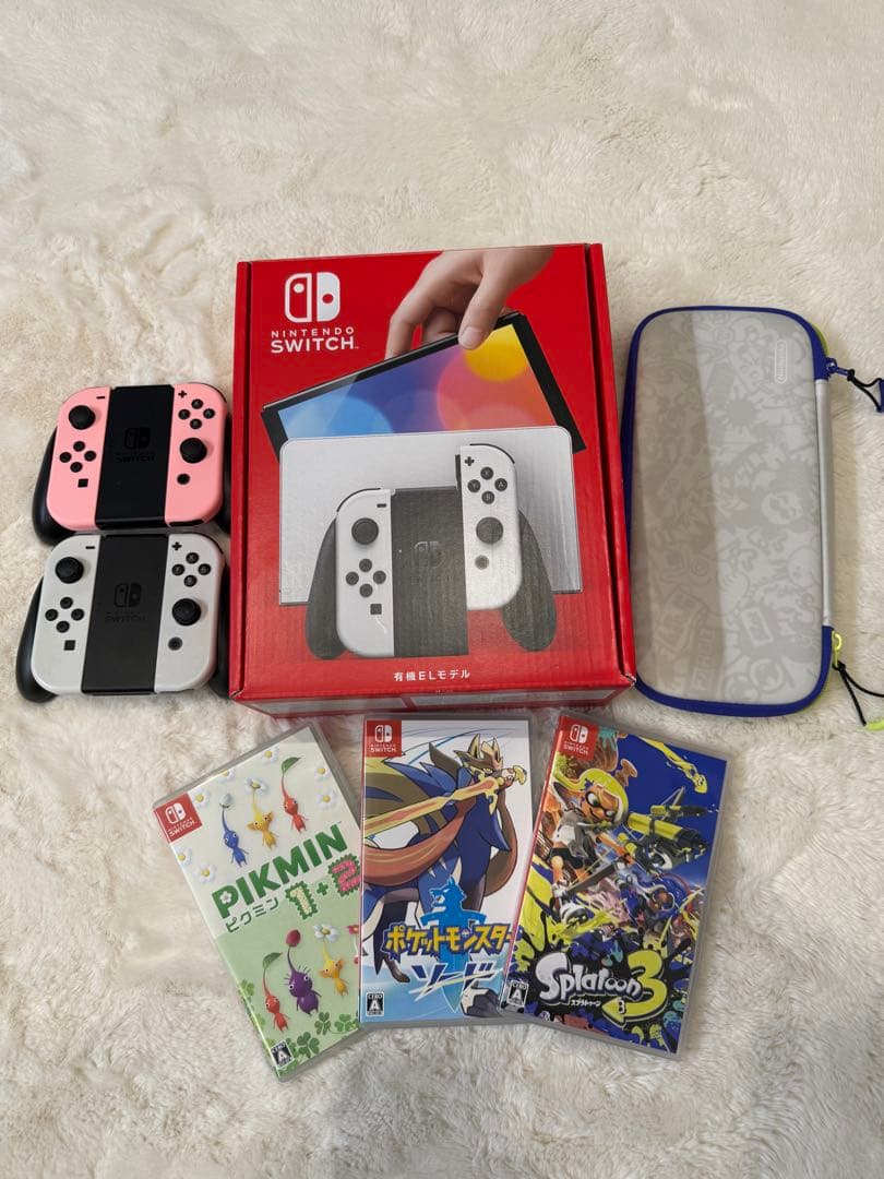 Switch 本体 ホワイト 有機ELモデル＋付属品＋ケース＋コントローラー2個