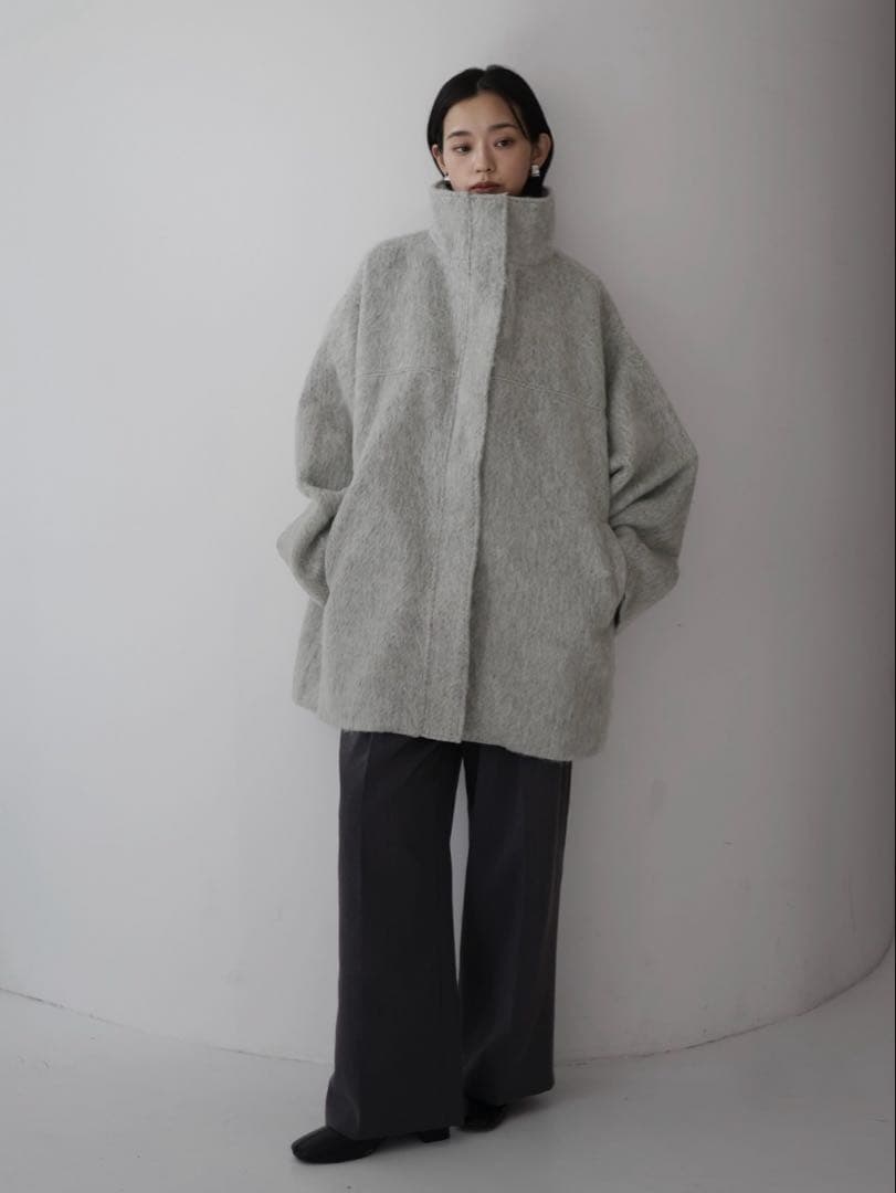 シャギースタンドカラーコート　hellam