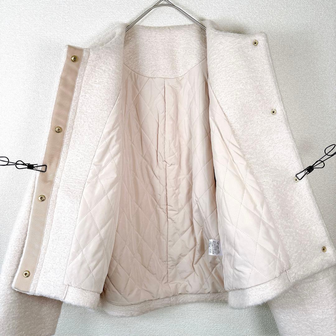 美品✨ラブティックボンボン ライトウェーブブルゾン ノーカラーコート ジャケット