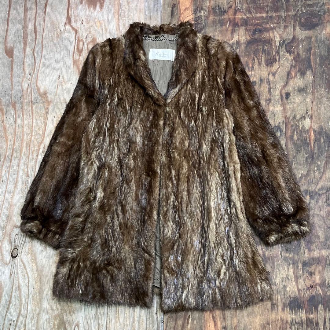 SAGA MINK ファーコート デミバフミンク 銀タグ リアルファー 13号