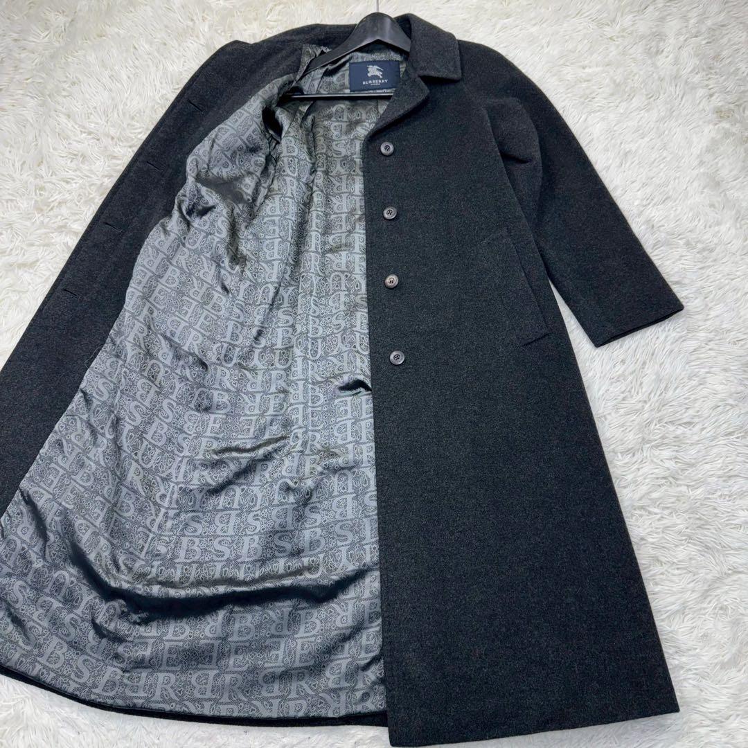 未使用級✨ バーバリーロンドン カシミヤ 裏地総柄 ロングコート 7号 Sサイズ