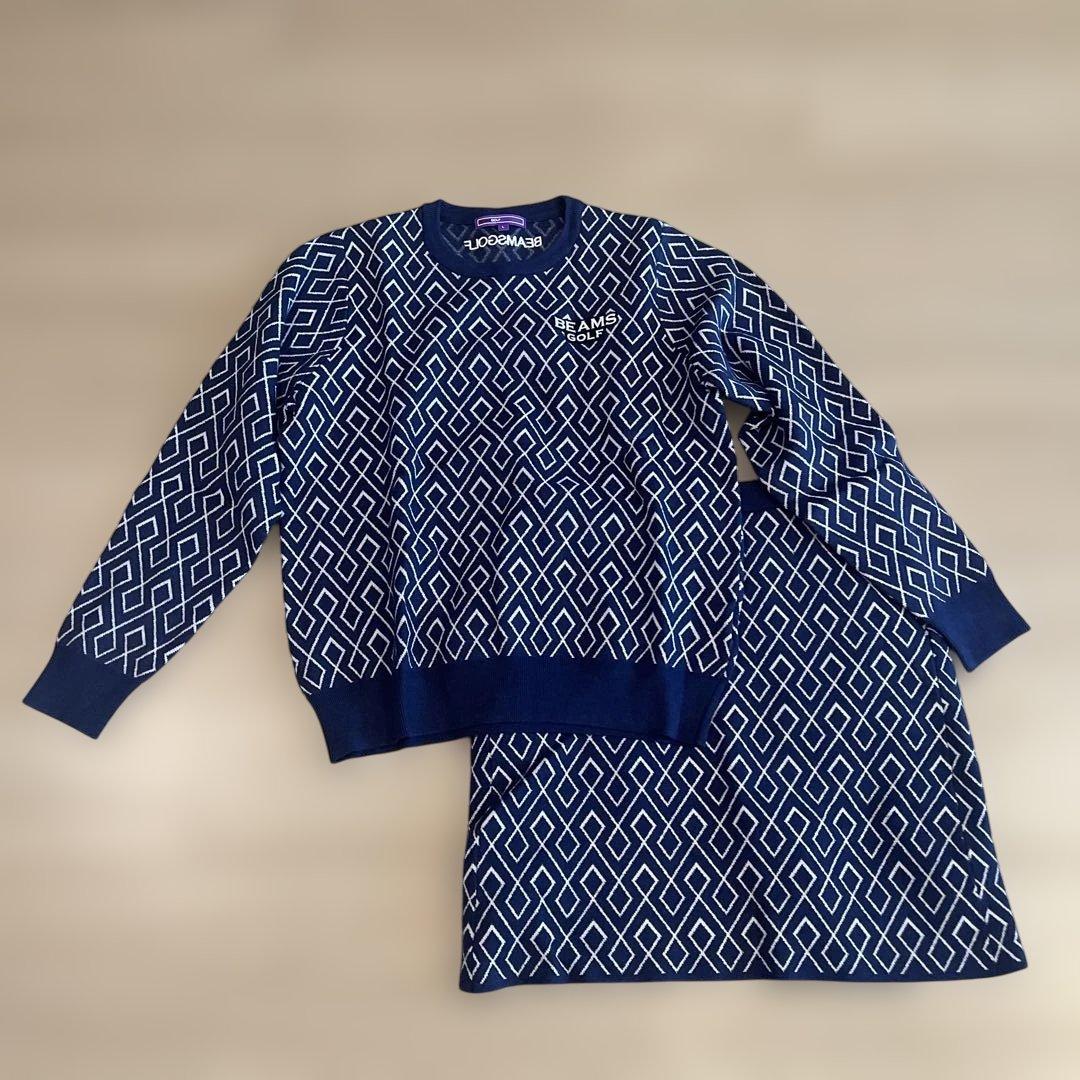 BEAMS GOLF ダイヤモンドパターン セーター 、スカートのセット