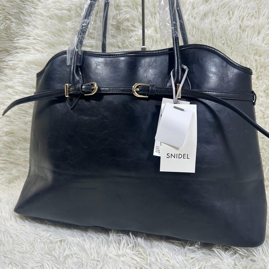 【最終価格新品】スナイデルタグ付きソフトベルトトートバッグ ブラック25SS