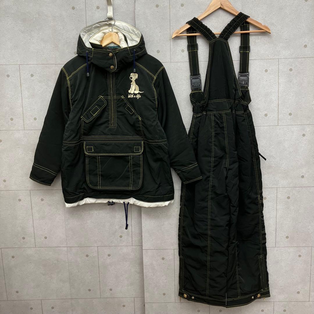 WINDEX スキーウェア 上下セットアップ 犬 刺繍 レディース M 黒