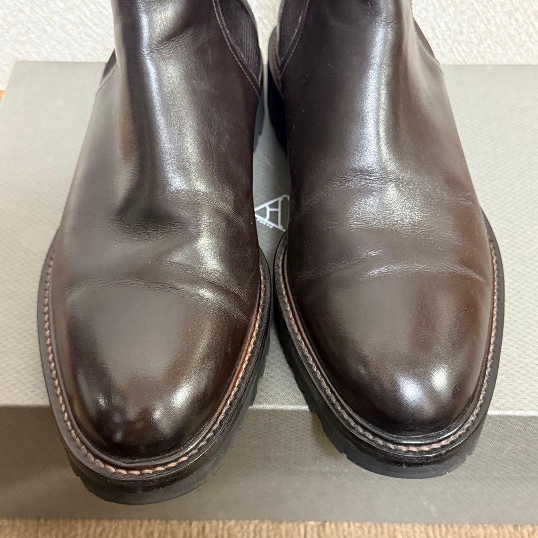 美品✨️ WH ダブルエイチ　サイドゴアブーツ レザー ブラウン UK6.5